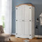 Corona Wardrobe 2 Door Arch Top White Wax Bedroom