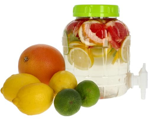 3L Kunststoff (PET) Getränkespender mit Zapfhahn Wasserspender Saftspender Limonadenspender Gartenparty Tank für Sommer Saft, kaltes Wasser, Eis, Milch, Bier Täglich Outdoor Party Trinkwasser
