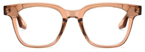 Dollger Lunettes filtre de lumière bleue Femmes Hommes Lunettes d'ordinateur Gaming Lunettes de protection contre la lumière bleue sans verres correcteurs Blue Light Blocking Glasses Marron