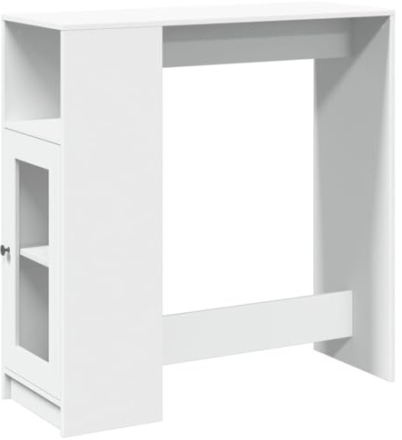 vidaXL Bartisch mit Regal Weiß 101x40x103,5 cm Holzwerkstoff