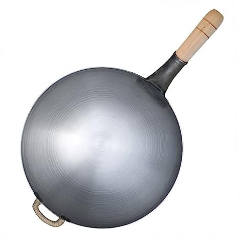 CRILSTYLEO 1 Pc Wok Barbacoa De Estufa Sartén China Olla De Cocina Utensilios De Cocina Antiadherentes Utensilios De Cocina De Esmalte Accesorios De Estufa Sartén Para Tortilla Grey Madera