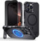Lanhiem Magnetic for iPhone 16 Pro Max Case with Privacy Screen Protector, Kickstand Case Military Grade Shockproof Protective Phone Cover Compatible with MagSafe for iPhone 16 Pro Max (Black)