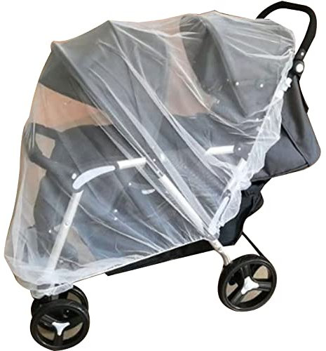 YIBOZI Zanzariera per passeggino doppio, rete anti-zanzare per seggiolino auto, doppia copertura in rete, zanzariera per passeggino