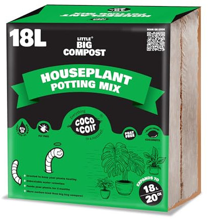 Coco & Coir Houseplant Potting Mix | Peat-free Potting Soil For Indoor Plants | Plant Food Enriched Houseplant Compost With House Plant Fertilizer Formulation (18L)