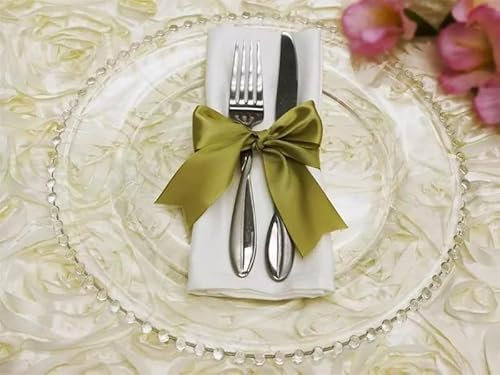 Elegant Event Essentials Beaded Charger Plate 33CM Diameter Delicate Rim Elegant Glass Under Plate with Beading Perfect for Weddings, Dinner Parties, Christmas, and Special Events Durable Clear