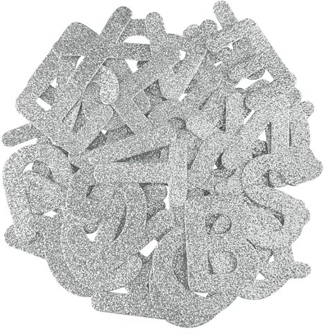 52 Pcs Glitter Alphabet A to Z Set Iron-on Letters, for Jackets, Backpacks, Hats Shirts - Silver
