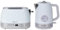 Bargain Shack Stainless Steel 2200W 1.8L Rapid Boil Electric Kettle & 2 Slice Wide Slot Toaster 900W with 6 Browning Controls 2Pcs Matching Kitchen Sets (Pastel Blue)