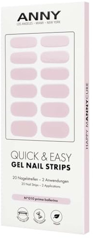 ANNY Gel Nail Strips, UV Nagelfolie zum Aufkleben, Zartes Rosa | Haltbar & splitterfrei, Einfache Anwendung