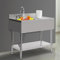 Edelstahl Spültisch mit Filterkorb und Wasserhahn, 1 Becken Profi Spültisch Gewerbliche Freistehend Spüle, 100x60x80cm Multifunktionswaschtisch Rechts Deluxe Spültisch für Küche Wäsche Garage