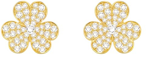 Gold Kleeblatt Ohrringe Silber 925 Stecker, Clover Blumen Ohrring,Ohrstecker Damen,cc Ohringe,Earrings,Schmuck,Damenohrringe,Kommunion Geschenke für Mädchen,Glücksbringer,Ideal für Geburtstage
