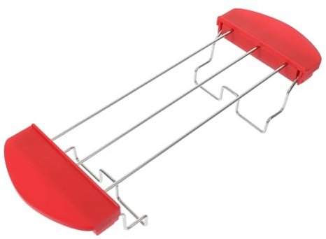 GLEAVI Toaster Rack Sandwich Rack Metal Bread Toast Holder Countertop Reusable Toasting Grill for Kitchen Oven and Sandwich Toaster Red Bread Slice