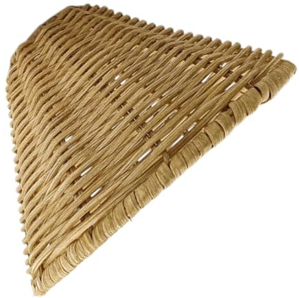 Kegelförmiger Lampenschirm aus Rattan und Eisen, Handgewebt | Retro Boho Stil, Einfache Montage, Vielseitig Kompatibel für Küche und Arbeitszimmer
