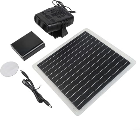 10 W Solarheizung für Gewächshaus, 12 V tragbarer solarbetriebener Auto-Heizlüfter mit Batteriekasten, passend für Haustierhaus, Trocknung im Freien