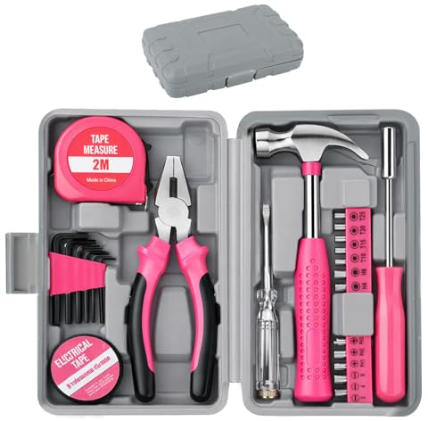 Werkzeugkoffer Pink, Werkzeugset Haushalt, Werkzeugkoffer Haushalt