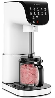 Klarstein Heladera, Velaire – Máquina de helados de 500 W, 3 recipientes de 0,6 L (1,8 L en total), 10 programas, pantalla táctil, yogur helado y sorbete