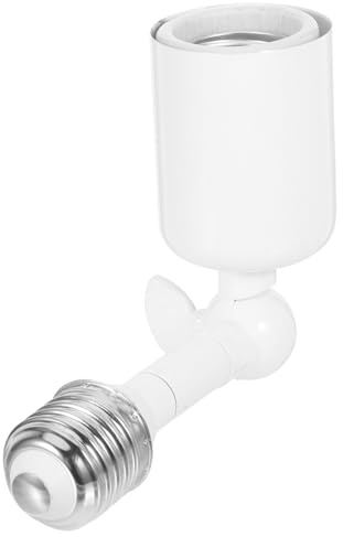 Douille Céramique Blanche E27 Orientable 240° pour Ventilateur Plafond | Adaptateur d'Extension Réglable, Fer et Céramique, LED et Incandescent, Éclairage Domestique Moderne