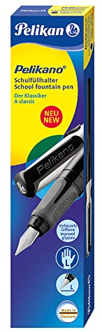 Pelikan 803038 Füllhalter Pelikano für Linkshänder, L-Feder, Schwarz, 1 Stück in Faltschachtel