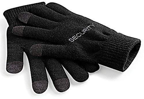 Fan-O-Menal Touch-Handschuhe mit Einstickung - Security - 31652/1 schwarz Gr. S-XL Größe L/XL