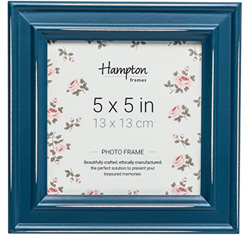 Hampton Frames | Cadre photo Paloma PAL301955T, 13 x 13 cm, bleu sarcelle, MDF et verre | Accroche murale ou à poser, profil 30 mm | Pour décoration intérieure