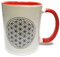 Dreamlife Blume des Lebens Kaffee-/Teetasse in Rot mit Geschenkskarte, aus Keramik, 330ml Fassungsvermögen
