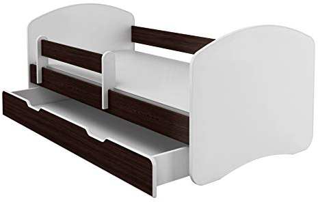 Letto per bambino Cameretta per bambino con materasso Lettino bambini (Wenge, 160x80 cm + Cassetto)