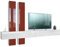 Vladon Wohnwand Moja, Made in Germany, Weiß matt & Weiß/Bordeaux Hochglanz - Moderne Anbauwand für Ihr Wohnzimmer (BxHxT) 330 x 204 x 39 cm