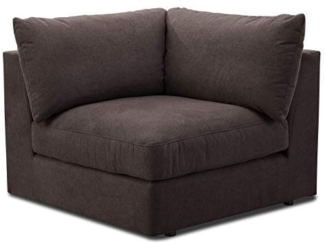 CAVADORE Sofa-Modul Fiona Spitzecke / Ecke für Wohnlandschaft oder XXL-Sessel / 107 x 90 x 107 / Webstoff dunkelbraun