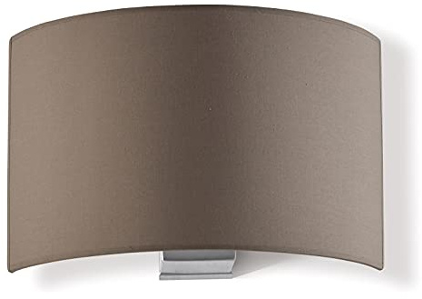 EXO Lighting - Wandleuchte AMSTERDAM Nickel und Lampenschirm Boden Lampenfassung E27 Innen IP20. Ideal für Flure, Schlafzimmer und Wohnräume.