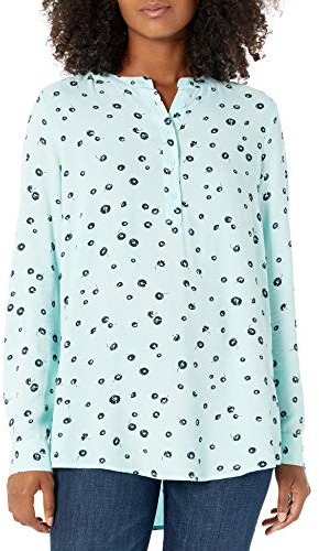 Amazon Essentials Blouse Tissée à Manches Longues Femme, Bleu des Mers du Sud Coquelicot, S