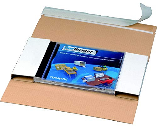 KK Verpackungen® CD-Versandverpackungen | 400 Stück, Versandkarton in DIN lang für 1 CD/DVD Jewel Case | Portooptimierte Versandtaschen aus Wellpappe in Weiß