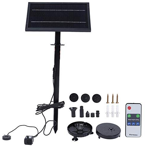 Atyhao Solar Fountain, 9V 8W Remote Control Floating Solar Fountain Pump with Light for Garden Outdoor Landscape Decor