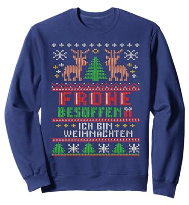 Lustiges Ugly Christmas Frohe Besoffen Ich Bin Weihnachten Sweatshirt