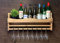 Wooden Wine Bottle Holder and 8 Glass Wall Mounted Display (8WO)(EM)