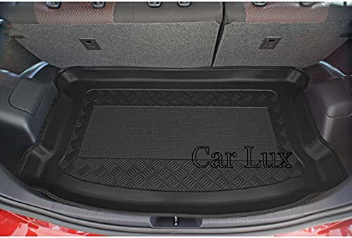 Car Lux AR06128 - Alfombra Cubeta Protector Cubre Maletero para Toyota Yaris Desde 2011- con Rueda Repuesto, posición Alta