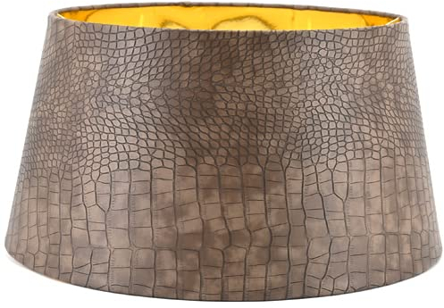 Großer Lampenschirm für Steh-und Hängeleuchten Kaiman Optik Kunstleder Schirm Braun Ø 50cm