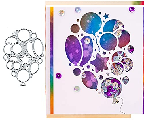 lilyshopingstore Metall-Stanzformen, Sterne, Luftballons, Dekoration, Schablonen, DIY, Basteln, Karten, Stanzformen für Prägung, Kartenherstellung, Foto, dekorative Papierschablonen, Scrapbooking