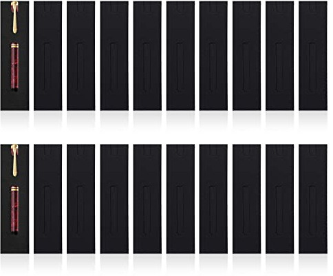 20 x einzelne Stiftetui, einzelne Stifttasche mit Fenster für Display, einzelner Stiftschutz aus Papier, Stiftverpackungstasche (schwarz)