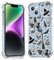 Vesidurt Black Halloween Clear Case for iPhone 14,Pumpkin Skull Bat Collage,Trendy Transparent Soft TPU Bumper Case for iPhone 14