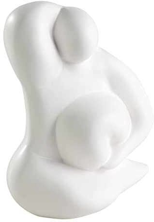 EGLO LIVING Dekofigur Frau Forteau, minimalistische Zimmerdeko, Dekoration für Wohnzimmer und Schlafzimmer, Tischdeko aus Keramik in Weiß, 19 cm