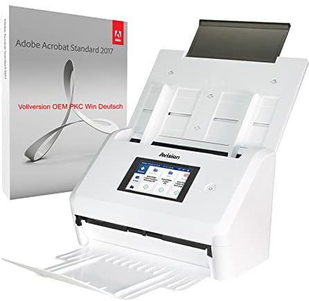 Avision AN335WL A4 Dokumenten Scanner I 10 92cm (4,3) Touch Display 40ppm/80ipm, USB 3.2 WLAN Ethernet Scan to USB ISIS/Twain/Adobe Acrobat DC2017 OEM