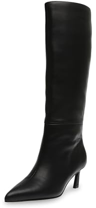 Steve Madden Lavan, Stivali ad Altezza Ginocchio Donna, Pelle Nera, 39 EU