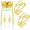 RechicGu 4 Stück Ägyptische Kleopatra Prinzessin Kostüm Zubehör Stirnband Perlen Schlange Arm Manschette Kopfschmuck Haarkrone Kopf Kleid Set Frauen