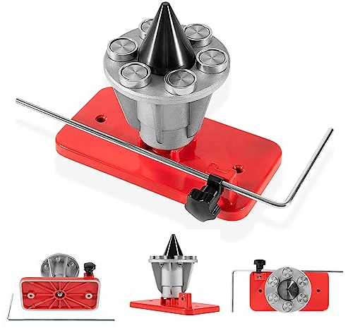 E-cowlboy Präzisionsmesser für Rasenmäherklingen, gleicht Klingen nach dem Schärfen aus - Rot, Metall und Aluminium, Kompatibel mit Stihl/Troy/Husqvarna uvm.