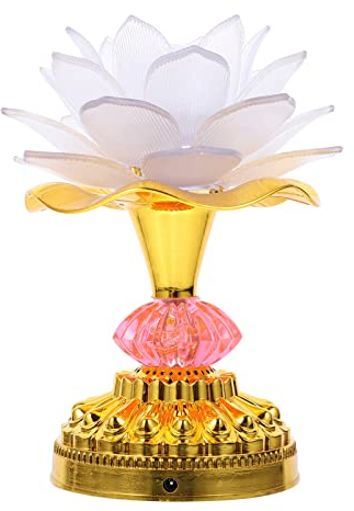 Holibanna LED-Lotuslampe Anbetungslampe Led- Kleine Lotus Laterne Blumen Nachttischlampe Buddhistische Saaldekoration Led- Lotus Led Lampe Schreibtisch Lampe Abs Bunte Lichter USB Lotuslampe