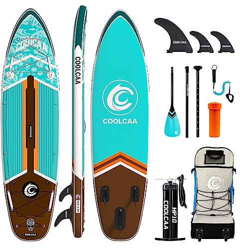 COOLCAA Stand Up Paddling Board mit Premium SUP Zubehör, Tragkraft bis 210kg, SUP Board für Erwachsene und Jugendliche Aller Niveaus