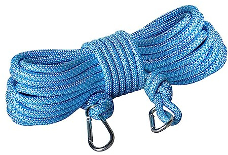 Washing Line Rope 15m Polyester Ropes 8mm Clothes Line Multipurpose Strong Rope Laundry Line for Outdoor Indoor Laundry Drying, Garden, Camping (15M Blue)