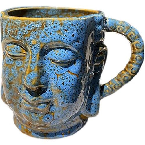 UMMEI Buddha Neuheit Becher Keramik Weiß 11 Ounce Große Geschenkidee Meme Tasse Tasse Tee Tasse Geschenk Für Heißgetränk,Blau