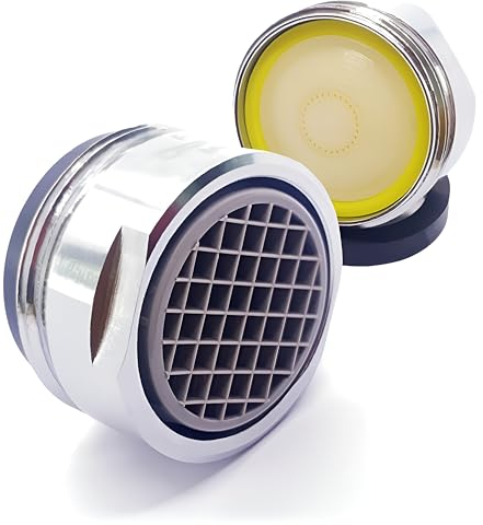 Manestein Luftsprudler, 2 Stück, Durchflussbegrenzer 1,7 l/min, Wassersparend & Pflegeleicht, Strahlregler für Wasserhahn, Aerator mit Außengewinde M24, Wassermengenregler, Chrom