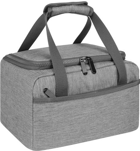 Lunch Bag, Insulated Lunch Bags for Women and Men, 10L Leak Cool Bag Lunch Box, Large Capacity Thermal Lunch Bag Adults, for Work, School, Picnic, Beach (Grey)