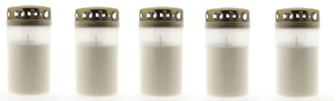 Grabkerzen Nr. 3 mit Gold Deckel - Rot oder Transparent | Dauerbrenner | Tagebrenner | Grablicht | Fridhofskerzen | Trauerkerze | Kerzen | Gedenkkerze (Transparent, 50)
